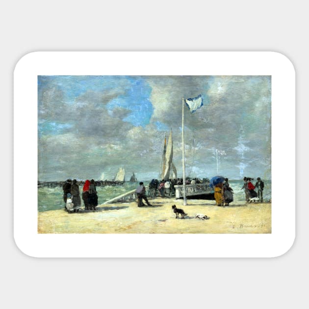 Eugène Boudin On the Jetty Sticker by pdpress